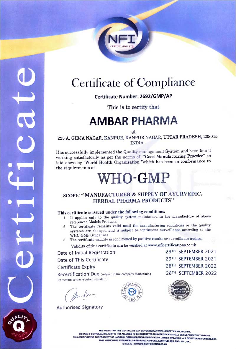 who gmp certificate Ayurvedic Herbal Capsules manufacturers in Kanpur Uttar Pradesh India